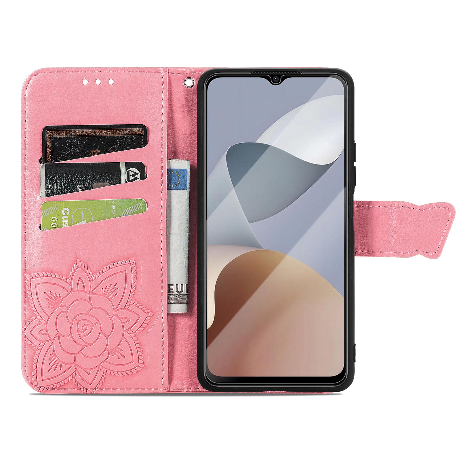 For ZTE Blade A73 Case Flip Wallet Imprinted Butterfly PU Leather Phone Cover