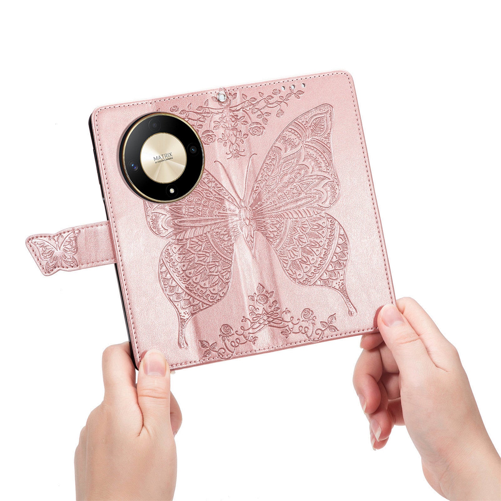 For Honor X9b 5G / Magic6 Lite 5G Phone Cover Stand Imprinted Pattern PU Leather Case