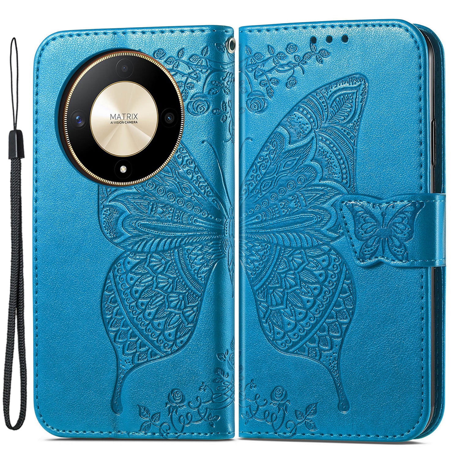 For Honor X9b 5G / Magic6 Lite 5G Phone Cover Stand Imprinted Pattern PU Leather Case