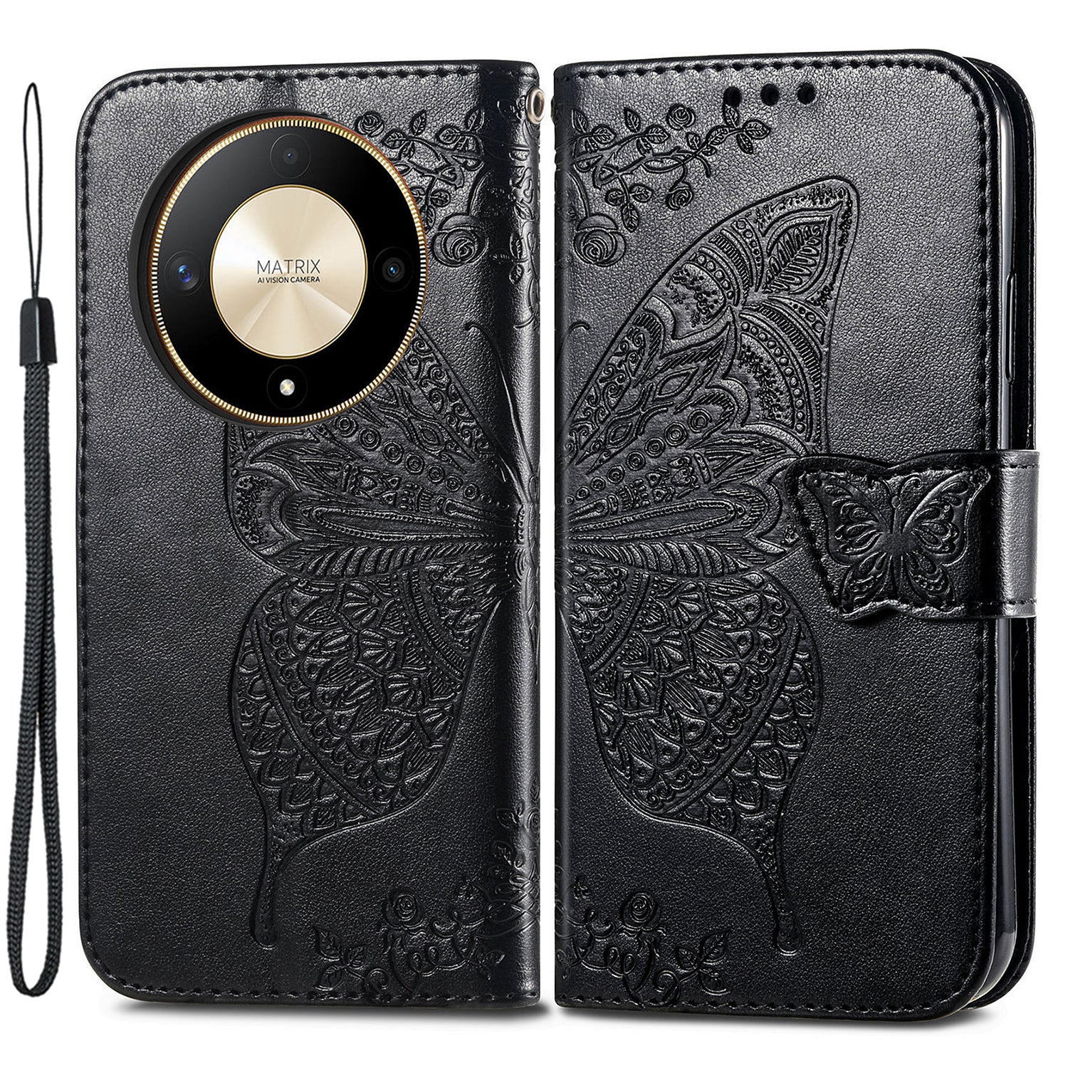 For Honor X9b 5G / Magic6 Lite 5G Phone Cover Stand Imprinted Pattern PU Leather Case
