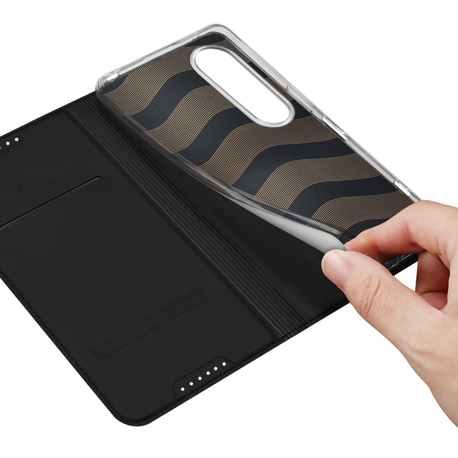 DUX DUCIS Skin Pro Series For Sony Xperia 1 VI Card Slot Phone Cover Leather Phone Stand Case