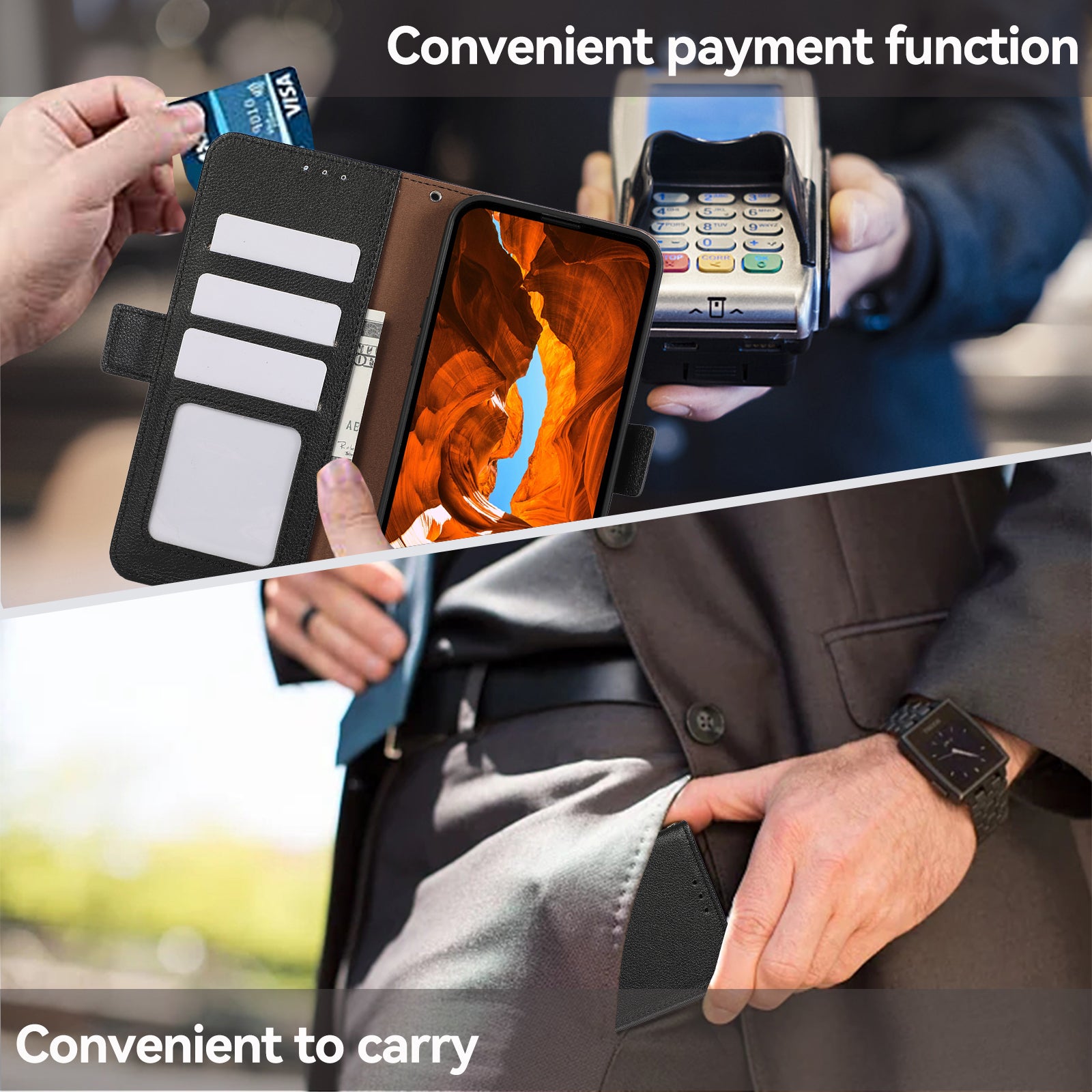 ABEEL For Samsung Galaxy S24+ Case RFID Blocking Wallet Phone Leather Cover