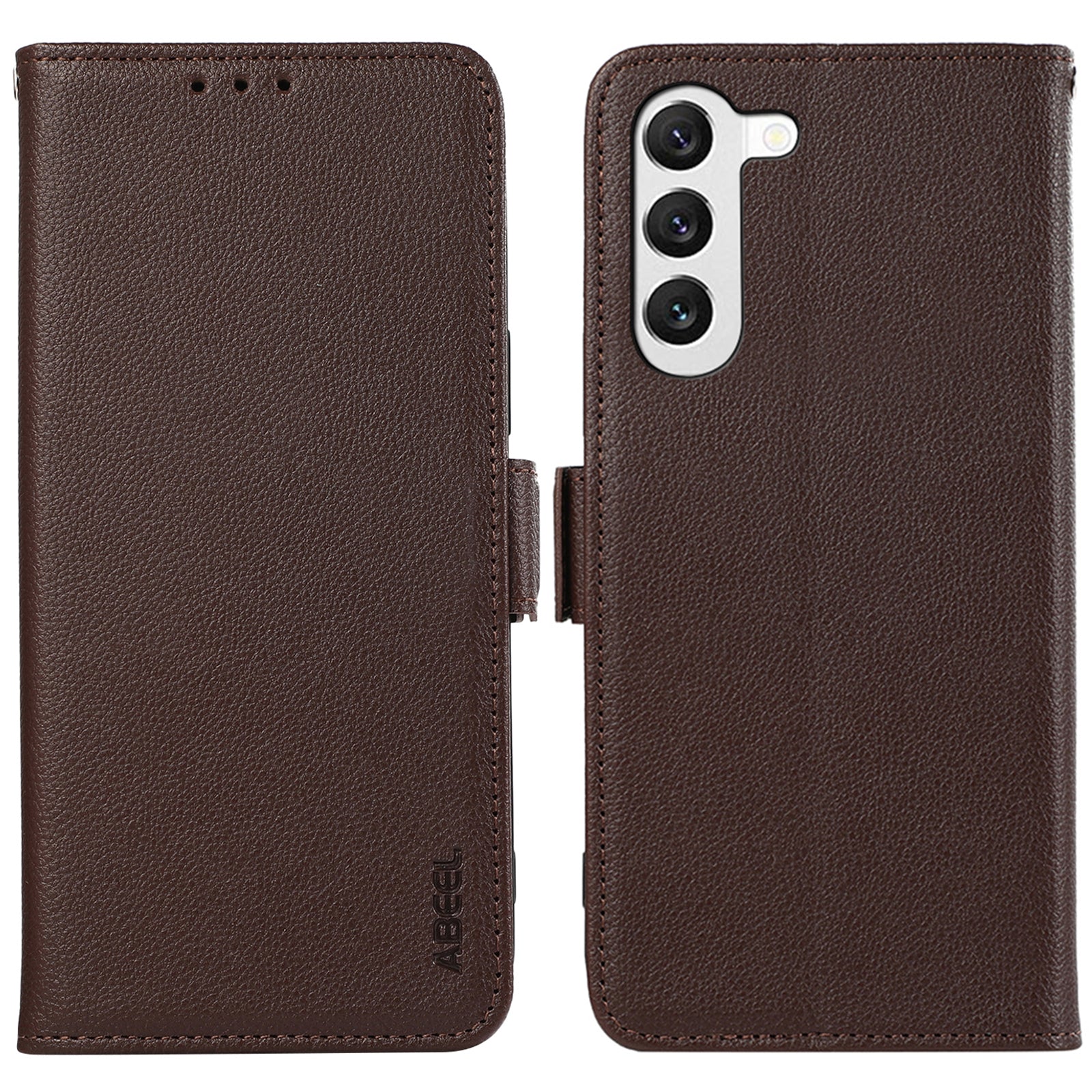ABEEL For Samsung Galaxy S23+ Case PU Leather RFID Blocking Phone Cover with Card Holder