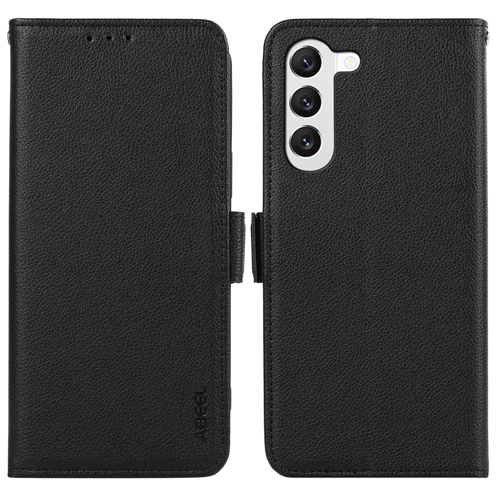 ABEEL For Samsung Galaxy S22+ 5G Case PU Leather RFID Blocking Card Holder Wallet Phone Cover