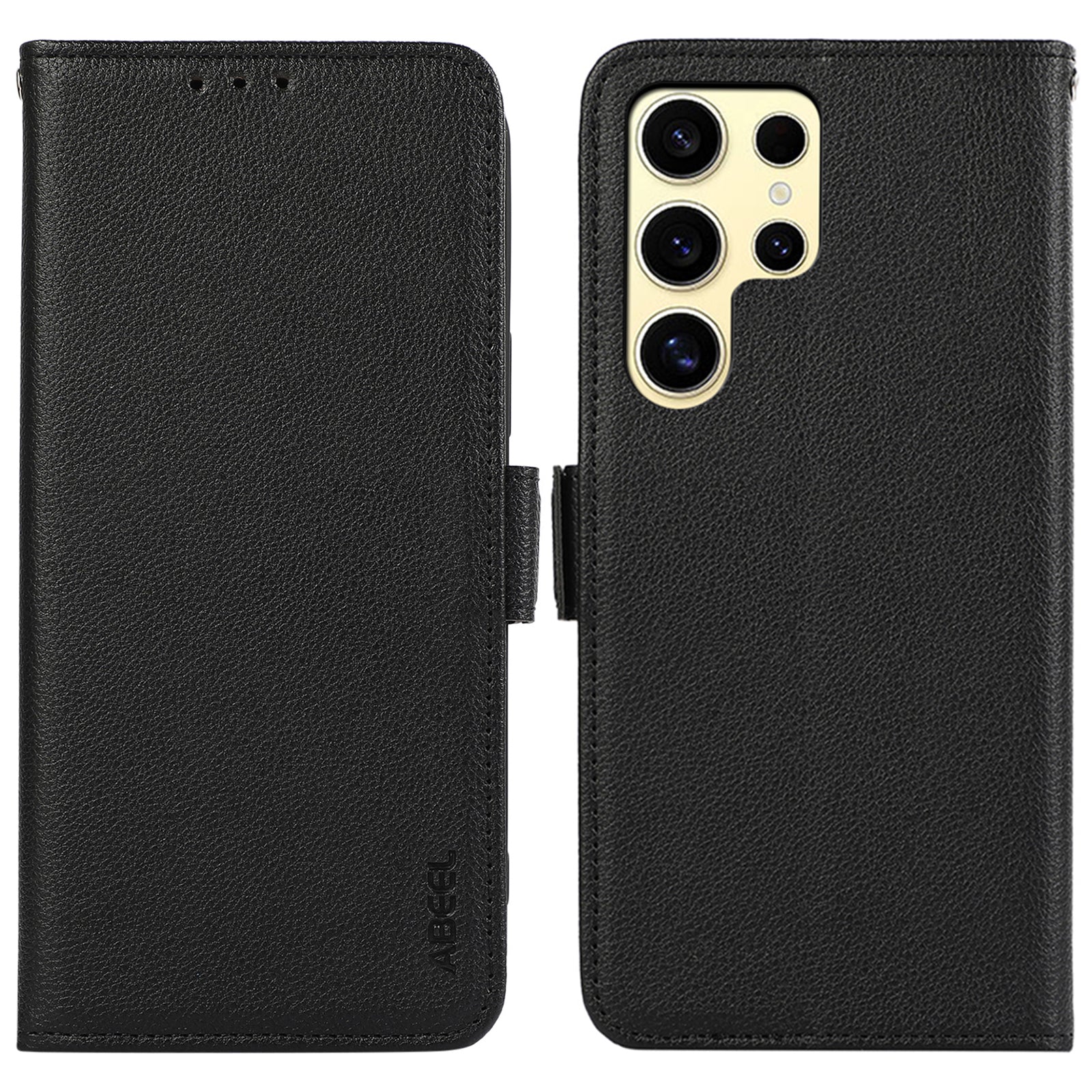 ABEEL For Samsung Galaxy S23 Ultra PU Leather Case Wallet Mobile Phone Shell with RFID Blocking
