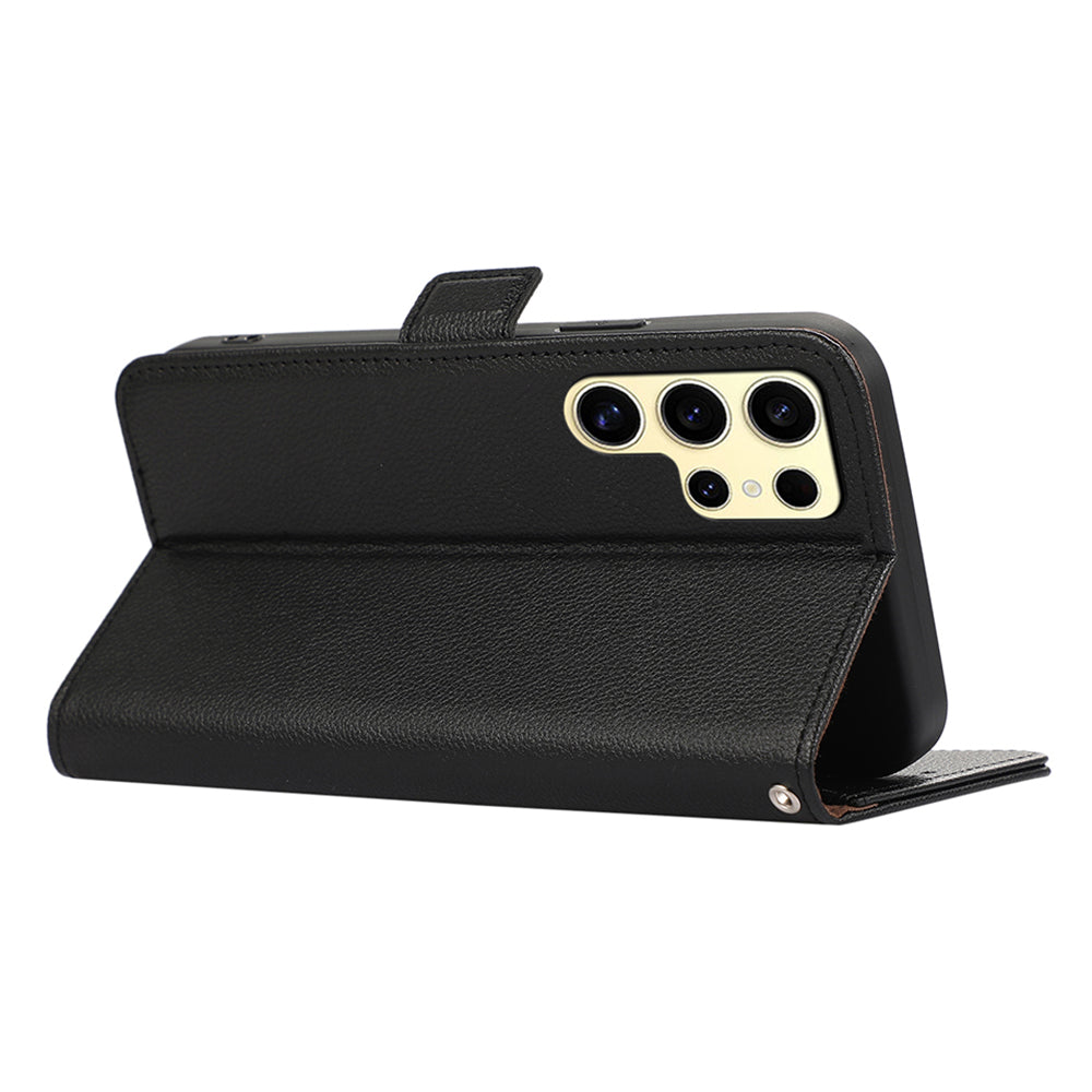 ABEEL For Samsung Galaxy S23 Ultra PU Leather Case Wallet Mobile Phone Shell with RFID Blocking