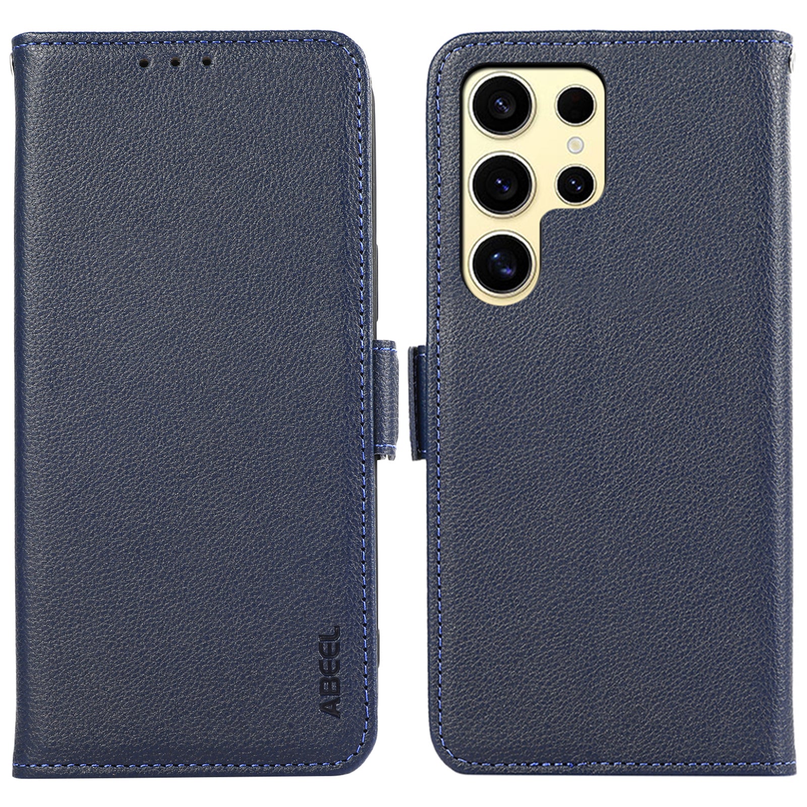 ABEEL For Samsung Galaxy S23 Ultra PU Leather Case Wallet Mobile Phone Shell with RFID Blocking