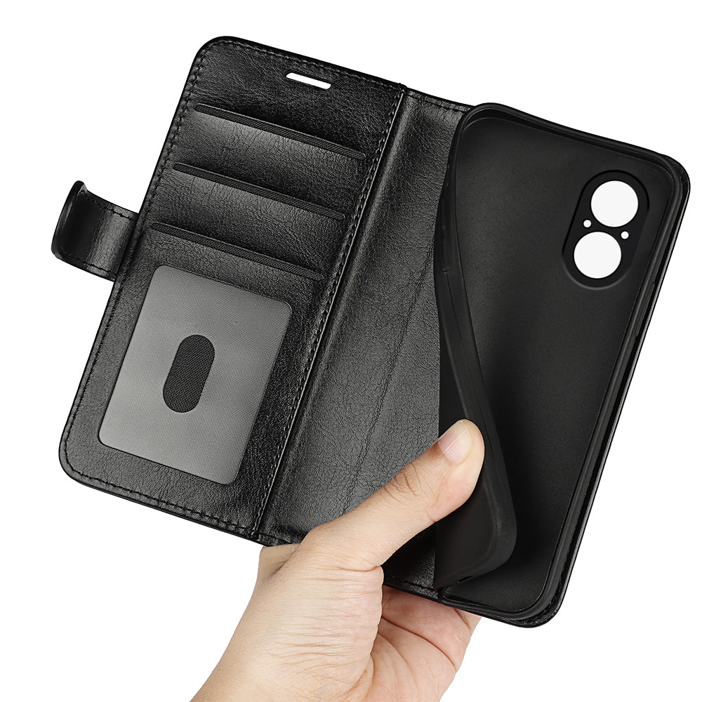 For Realme C67 4G Case TPU+PU Leather Phone Protective Flip Cover Crazy Horse Texture