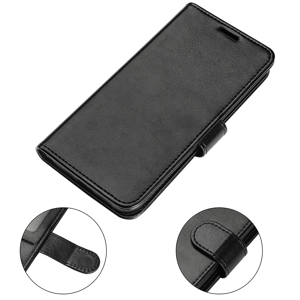 For Realme C67 4G Case TPU+PU Leather Phone Protective Flip Cover Crazy Horse Texture