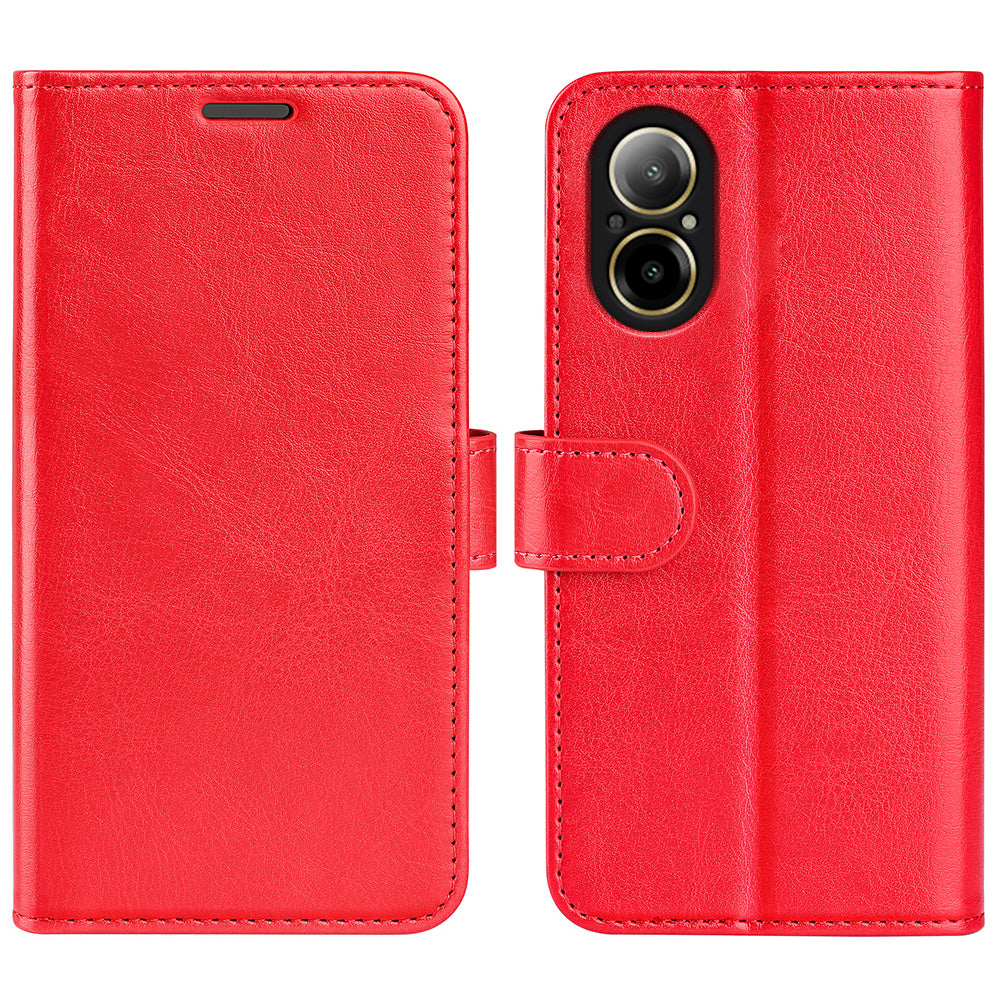 For Realme C67 4G Case TPU+PU Leather Phone Protective Flip Cover Crazy Horse Texture