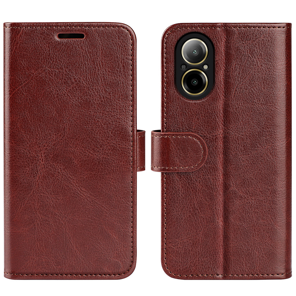 For Realme C67 4G Case TPU+PU Leather Phone Protective Flip Cover Crazy Horse Texture