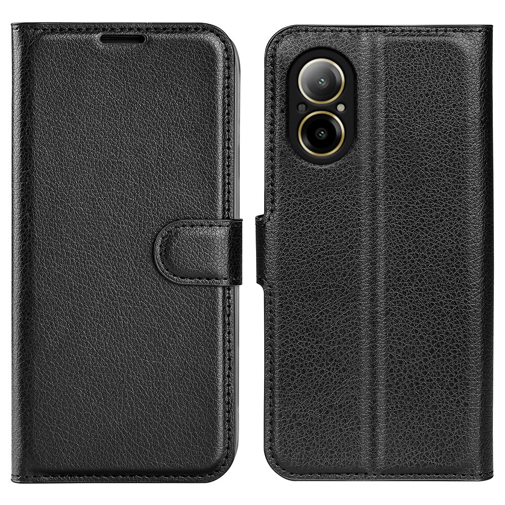 For Realme C67 4G Litchi Texture PU Leather Wallet Case Shockproof Cell Phone Cover