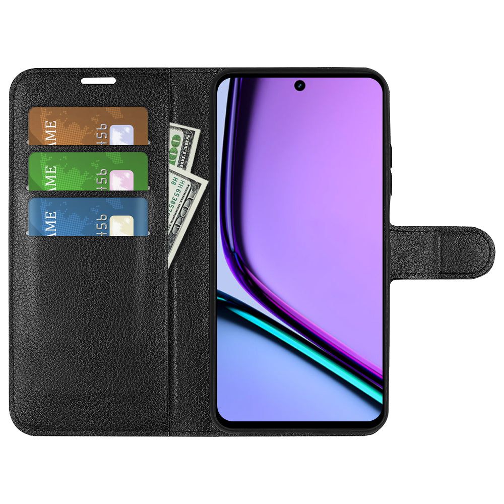 For Realme C67 4G Litchi Texture PU Leather Wallet Case Shockproof Cell Phone Cover