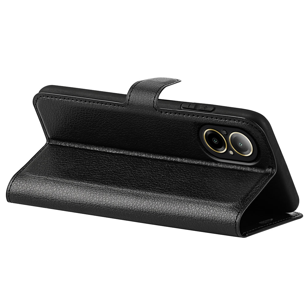 For Realme C67 4G Litchi Texture PU Leather Wallet Case Shockproof Cell Phone Cover