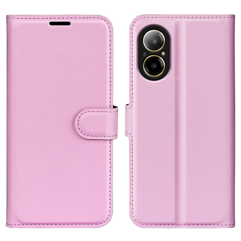 For Realme C67 4G Litchi Texture PU Leather Wallet Case Shockproof Cell Phone Cover