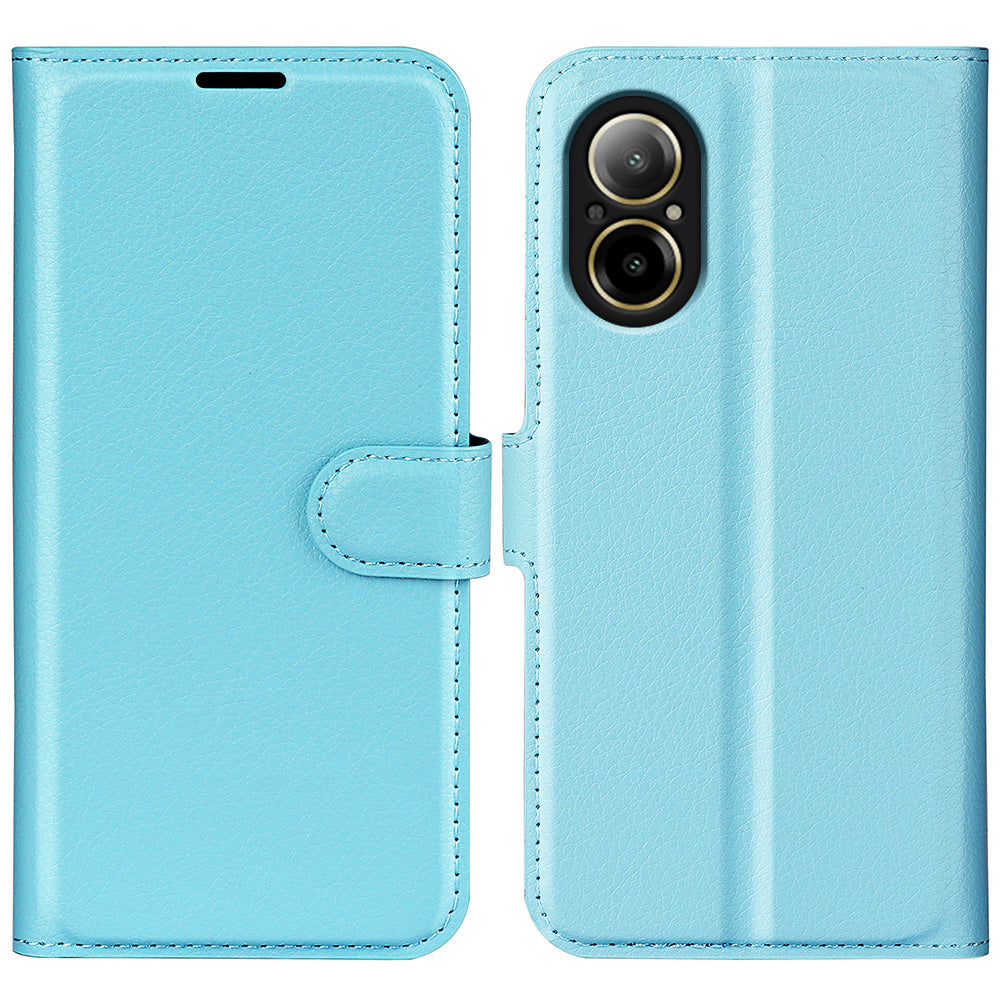 For Realme C67 4G Litchi Texture PU Leather Wallet Case Shockproof Cell Phone Cover