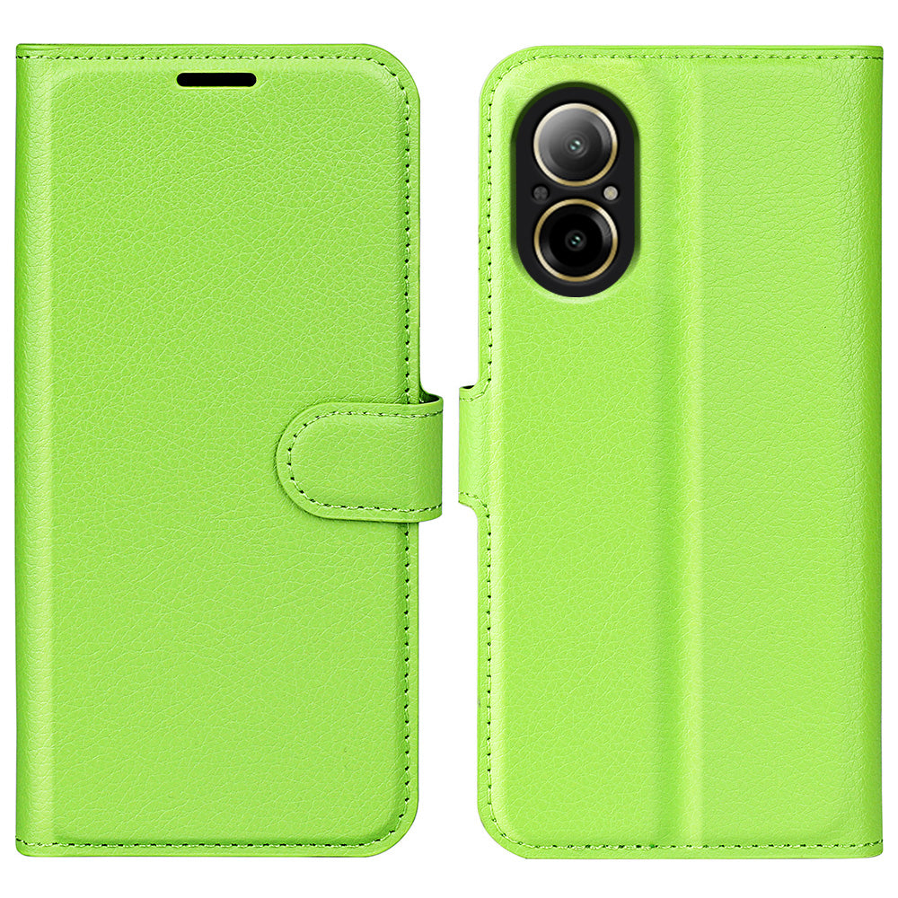 For Realme C67 4G Litchi Texture PU Leather Wallet Case Shockproof Cell Phone Cover
