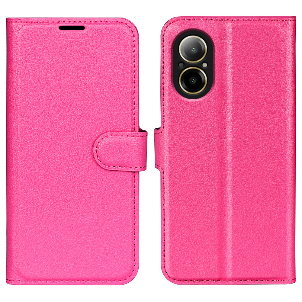 For Realme C67 4G Litchi Texture PU Leather Wallet Case Shockproof Cell Phone Cover