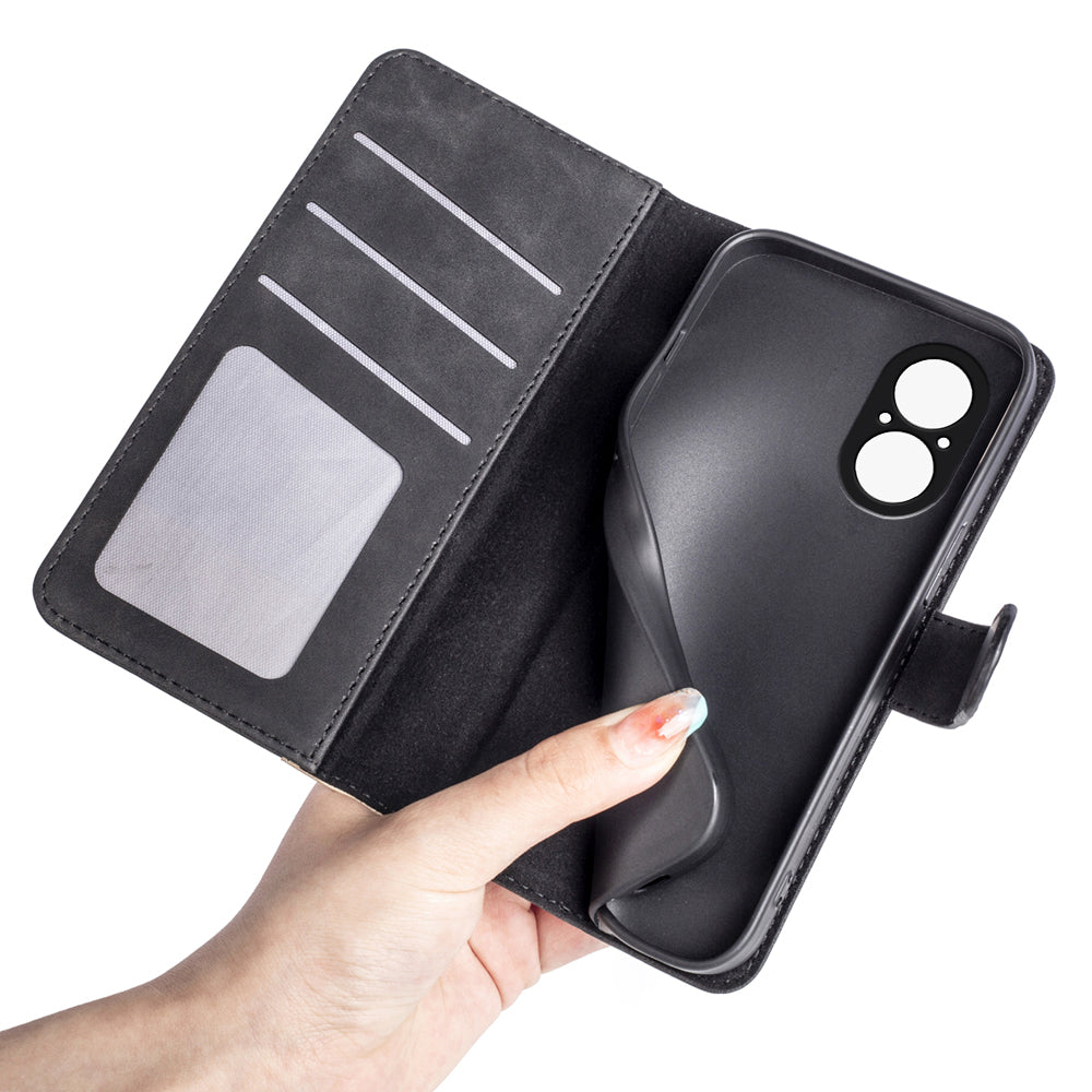 For Realme C67 4G Color Splicing Case Leather Phone Cover with Wallet Card Slots