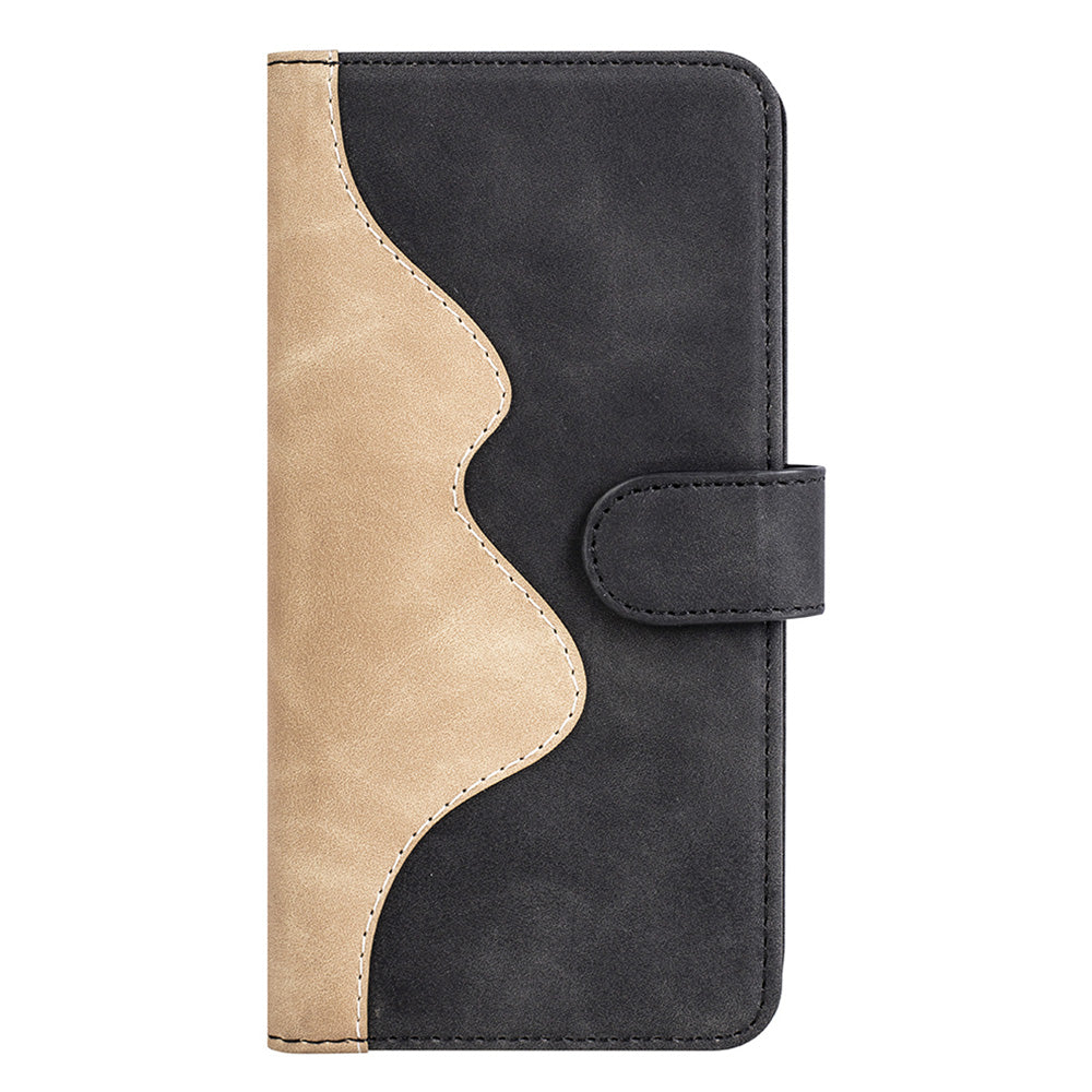 For Realme C67 4G Color Splicing Case Leather Phone Cover with Wallet Card Slots