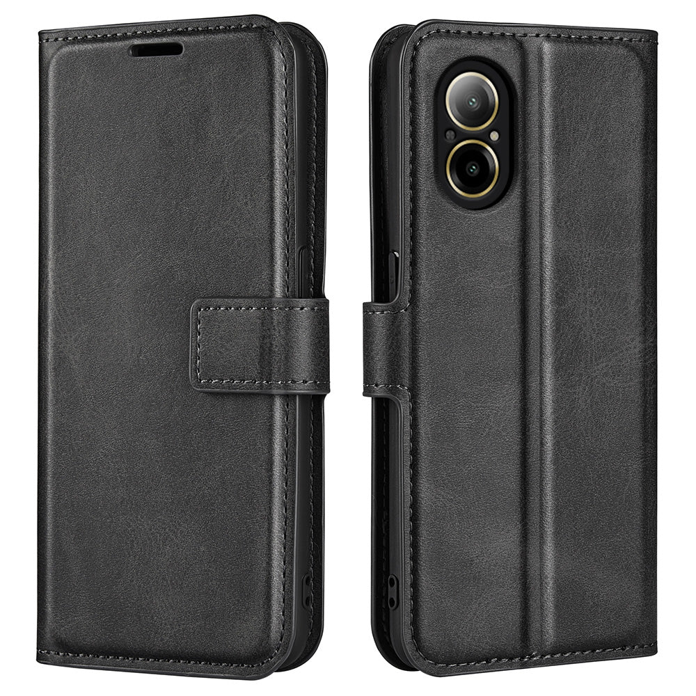 For Realme C67 4G Case Calf Texture Anti-scratch Leather Phone Wallet Stand Cover