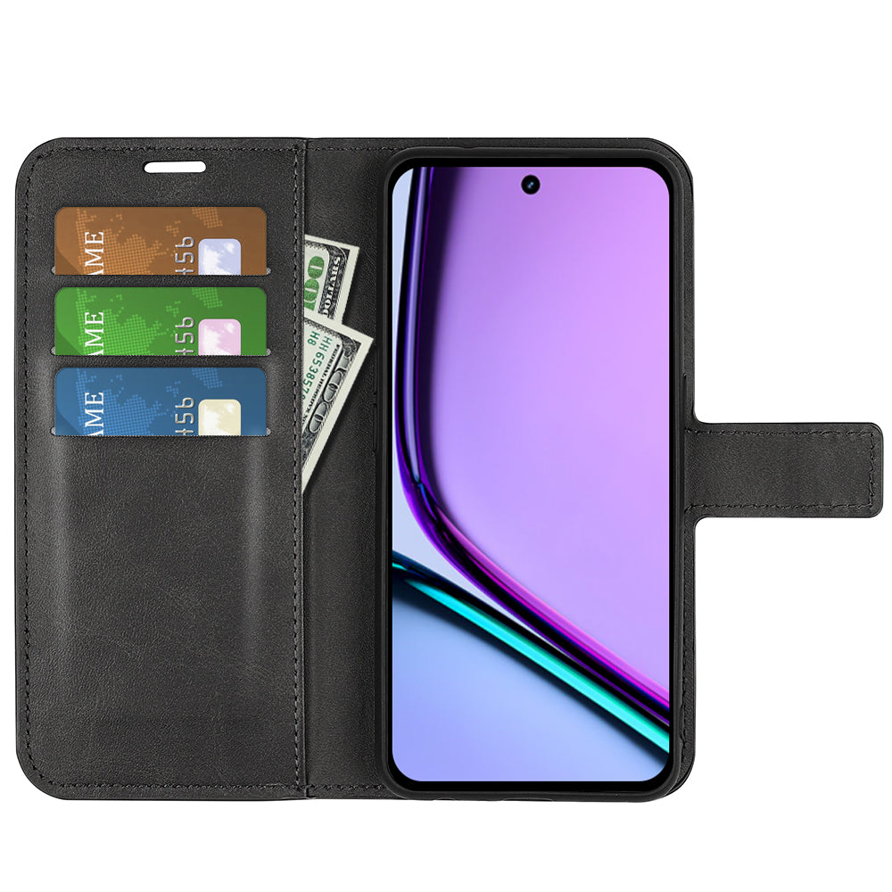 For Realme C67 4G Case Calf Texture Anti-scratch Leather Phone Wallet Stand Cover
