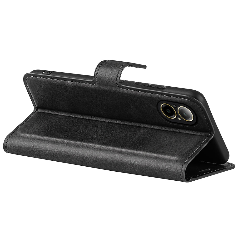 For Realme C67 4G Case Calf Texture Anti-scratch Leather Phone Wallet Stand Cover