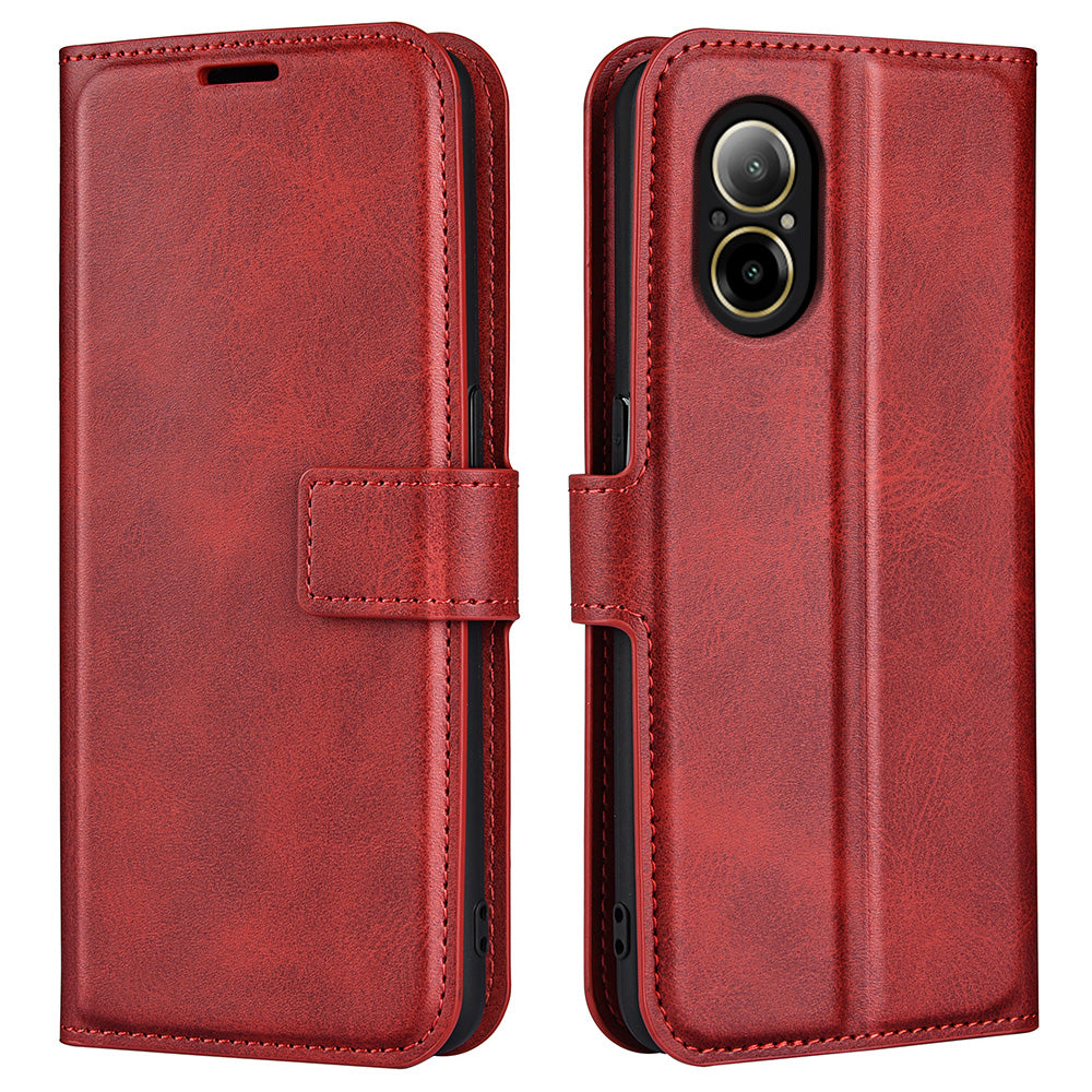 For Realme C67 4G Case Calf Texture Anti-scratch Leather Phone Wallet Stand Cover