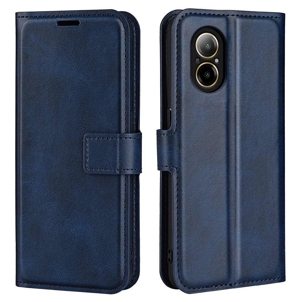 For Realme C67 4G Case Calf Texture Anti-scratch Leather Phone Wallet Stand Cover