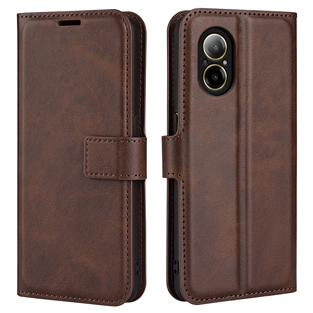 For Realme C67 4G Case Calf Texture Anti-scratch Leather Phone Wallet Stand Cover