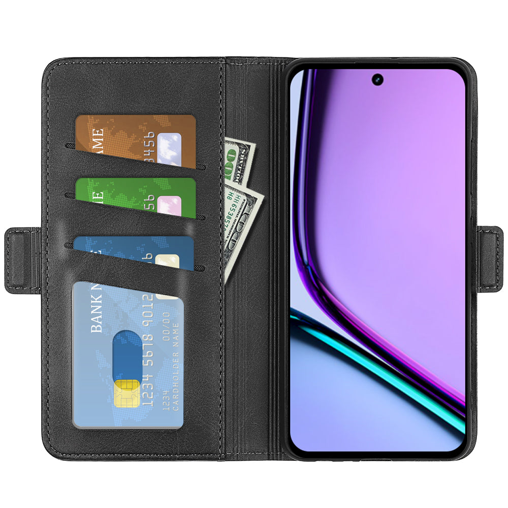 For Realme C67 4G Cell Phone Cover Leather Phone Case Wallet with Magnetic Clasp