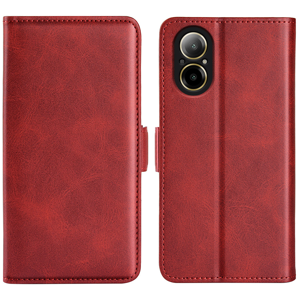 For Realme C67 4G Cell Phone Cover Leather Phone Case Wallet with Magnetic Clasp