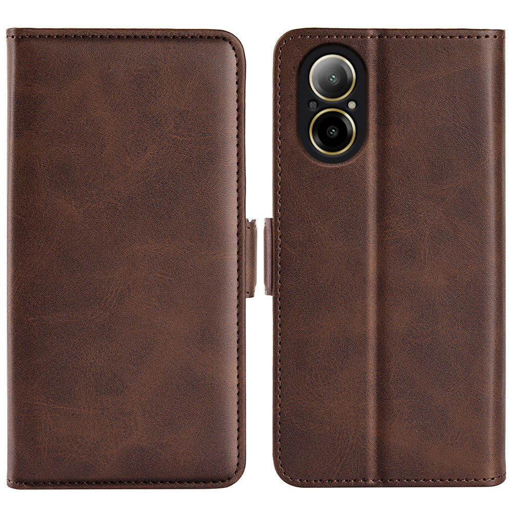For Realme C67 4G Cell Phone Cover Leather Phone Case Wallet with Magnetic Clasp