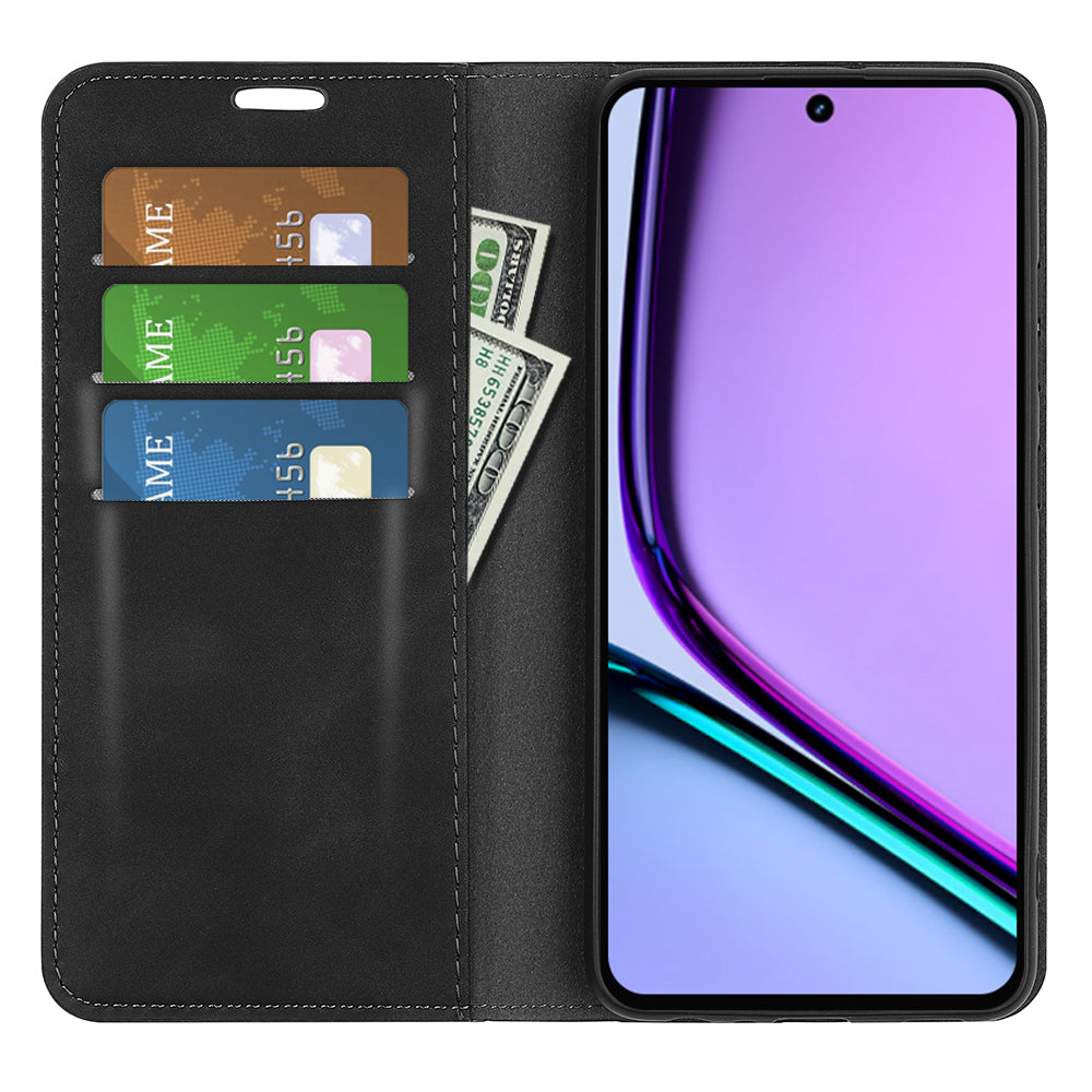 For Realme C67 4G Case PU Leather Card Holder Magnetic Closure Phone Cover