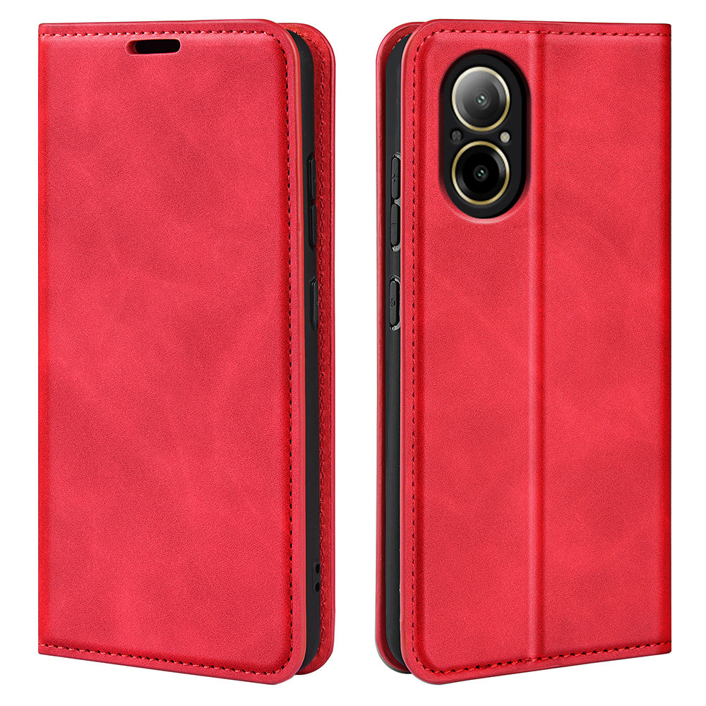 For Realme C67 4G Case PU Leather Card Holder Magnetic Closure Phone Cover