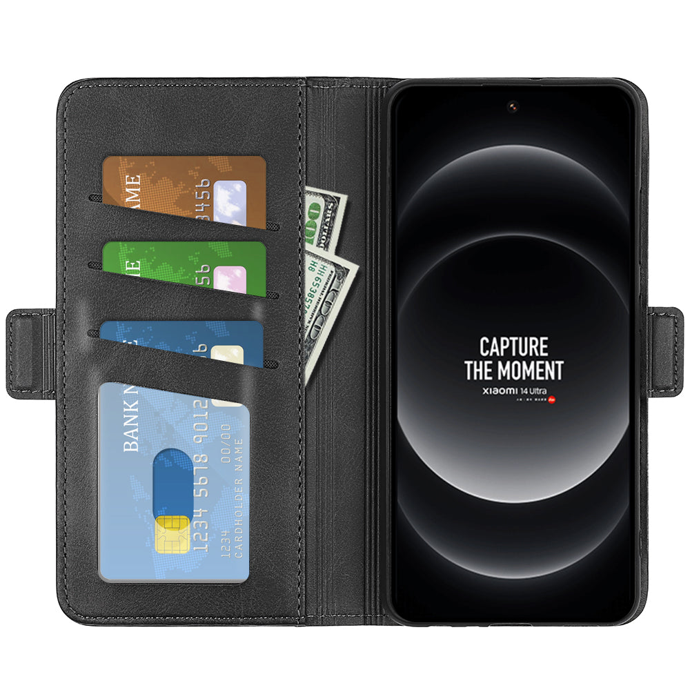 For Xiaomi 14 Ultra Phone Cover Magnetic Clasp Leather Phone Case with Wallet