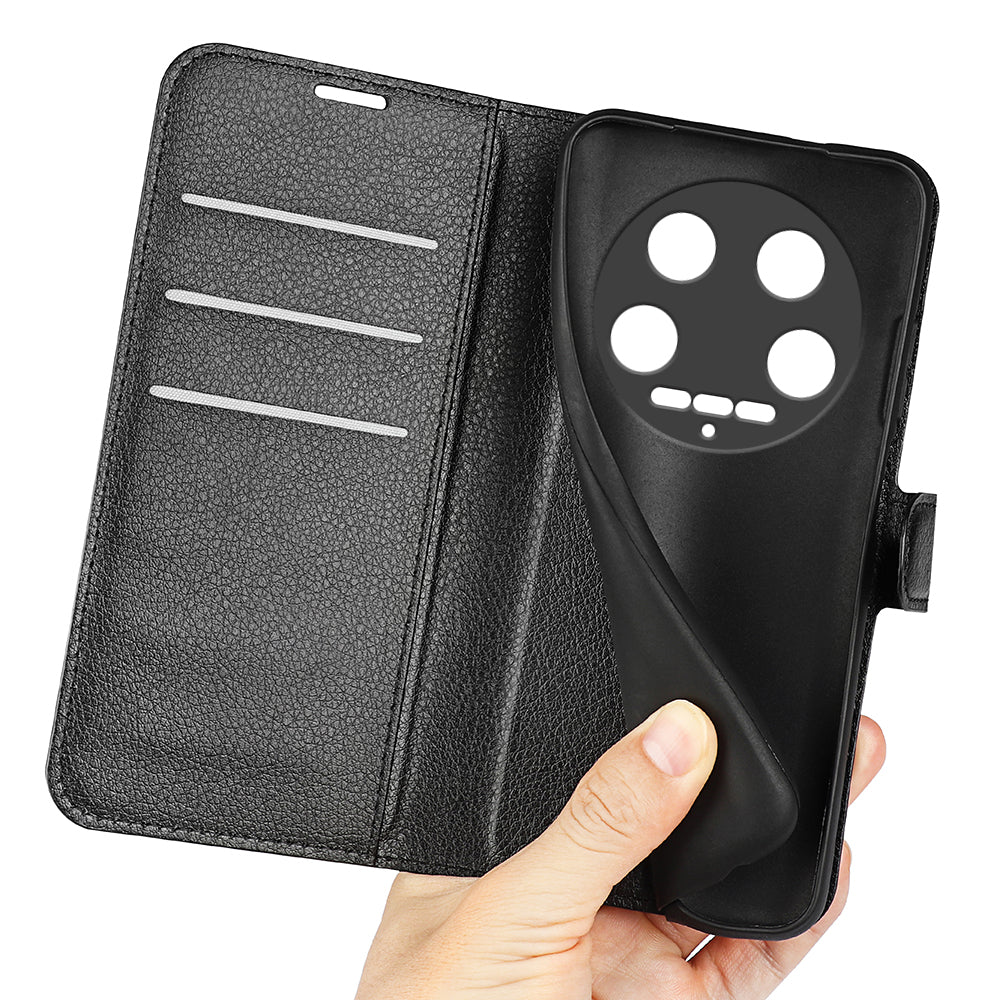 For Xiaomi 14 Ultra Case Litchi Texture Leather Folio Stand Smart Phone Cover