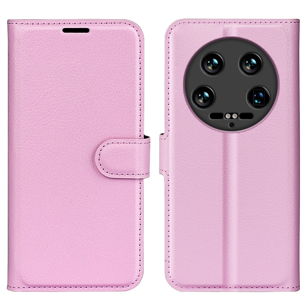 For Xiaomi 14 Ultra Case Litchi Texture Leather Folio Stand Smart Phone Cover