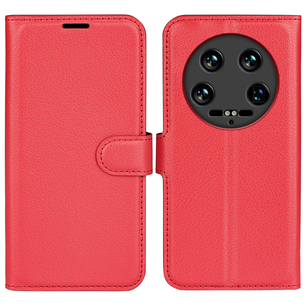 For Xiaomi 14 Ultra Case Litchi Texture Leather Folio Stand Smart Phone Cover