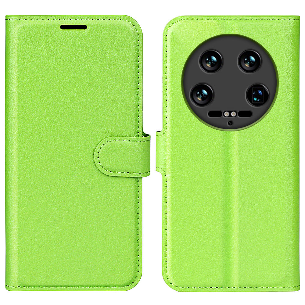 For Xiaomi 14 Ultra Case Litchi Texture Leather Folio Stand Smart Phone Cover