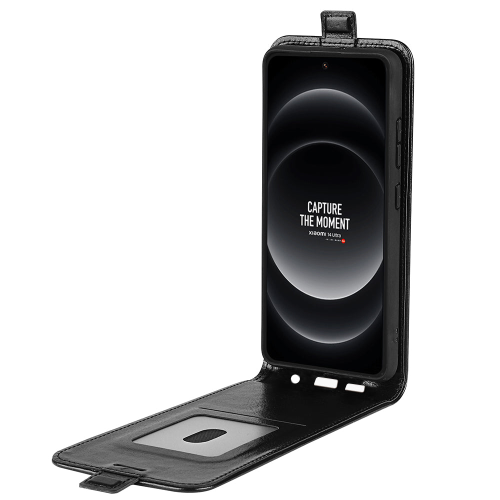 For Xiaomi 14 Ultra Case PU Leather Protective Vertical Flip Phone Cover with Card Holder