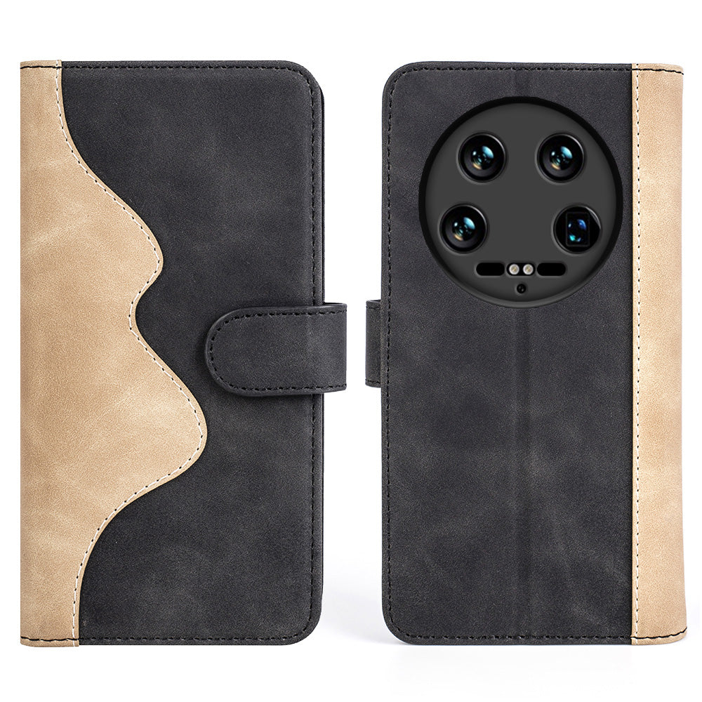 For Xiaomi 14 Ultra Wallet Phone Case PU Leather Color Splicing Leather Flip Cover