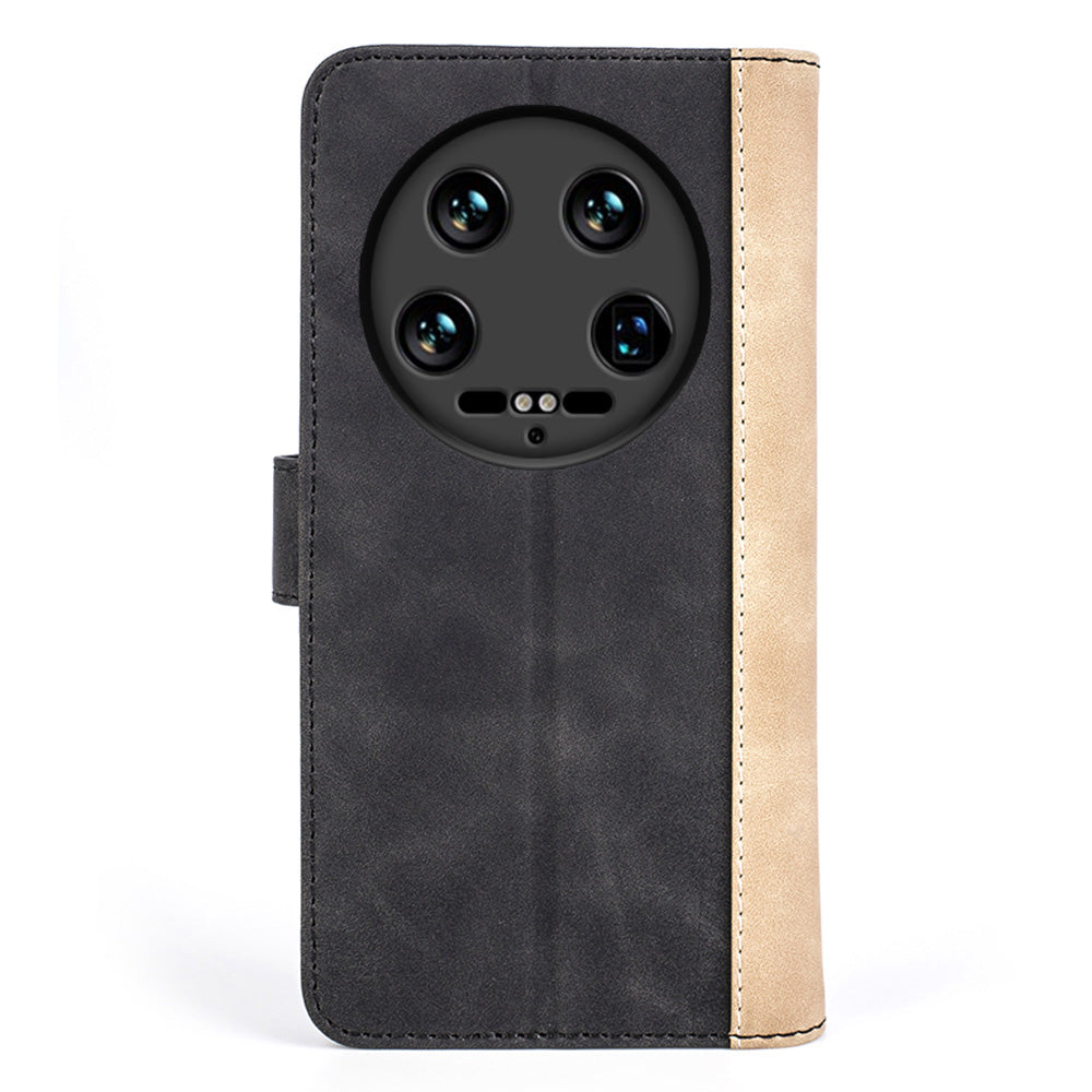 For Xiaomi 14 Ultra Wallet Phone Case PU Leather Color Splicing Leather Flip Cover