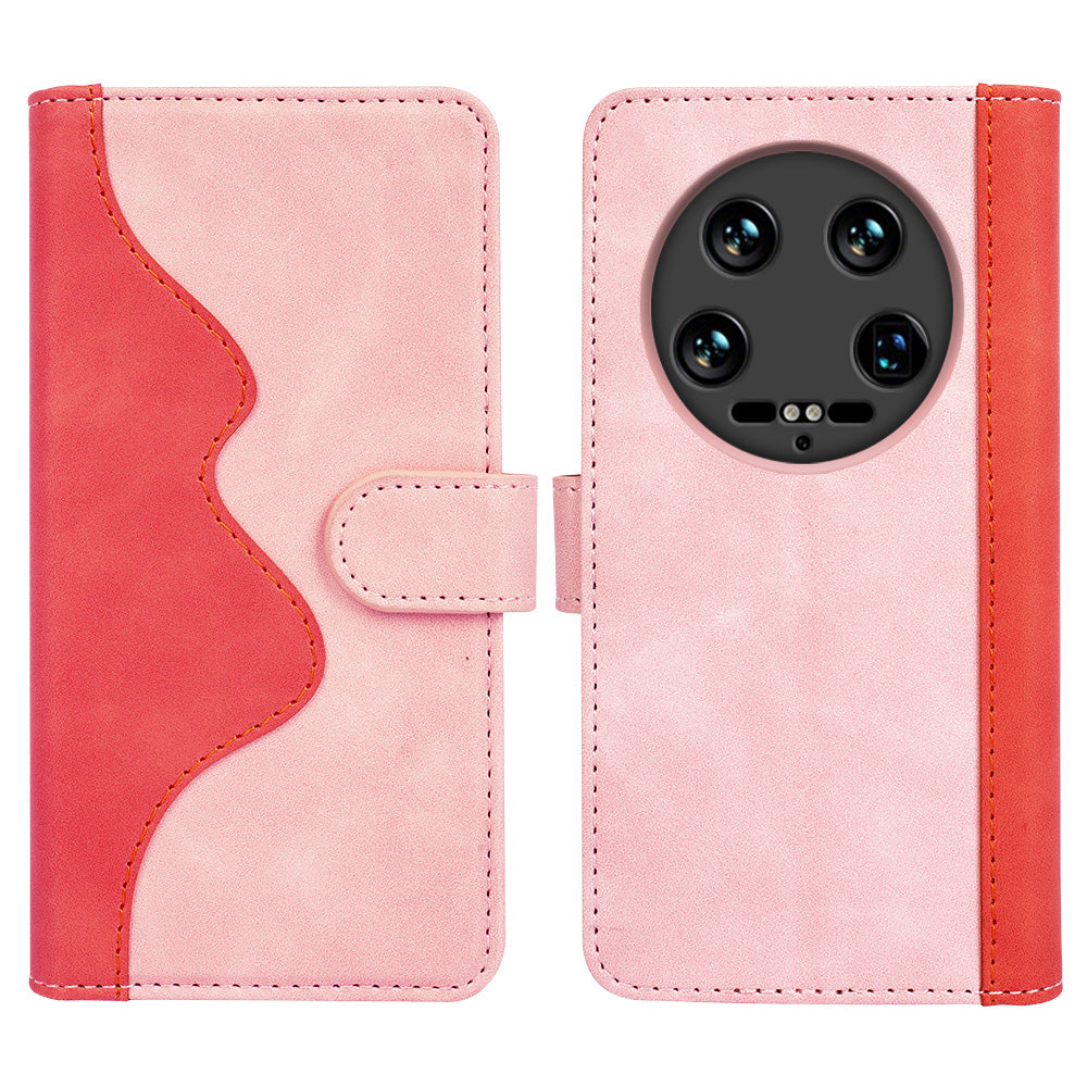 For Xiaomi 14 Ultra Wallet Phone Case PU Leather Color Splicing Leather Flip Cover