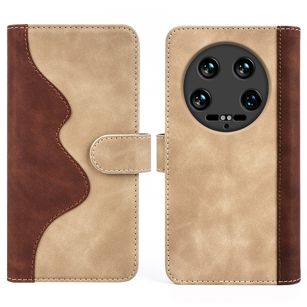 For Xiaomi 14 Ultra Wallet Phone Case PU Leather Color Splicing Leather Flip Cover