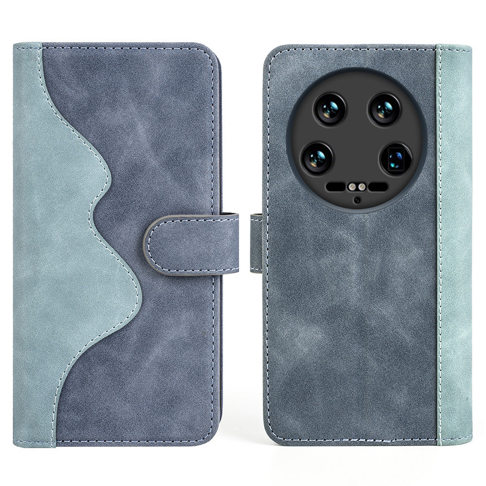 For Xiaomi 14 Ultra Wallet Phone Case PU Leather Color Splicing Leather Flip Cover