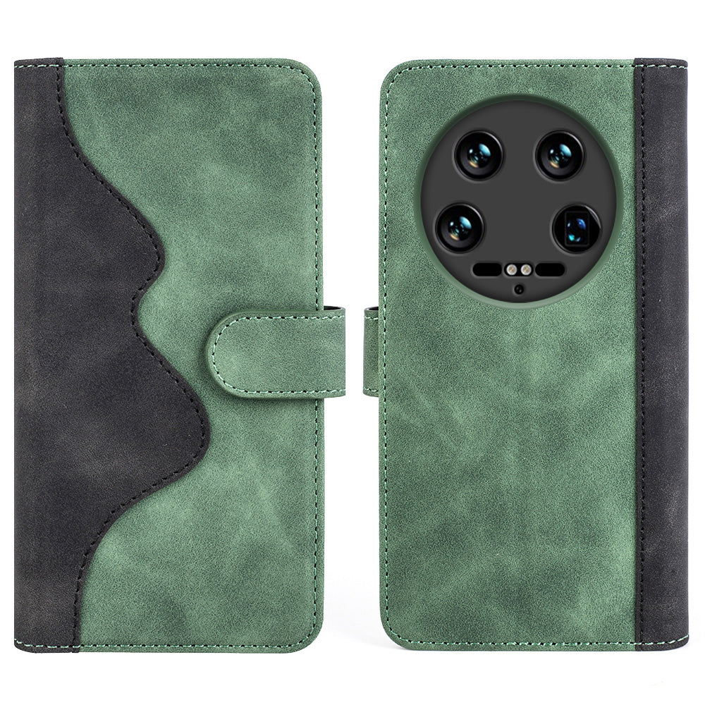 For Xiaomi 14 Ultra Wallet Phone Case PU Leather Color Splicing Leather Flip Cover