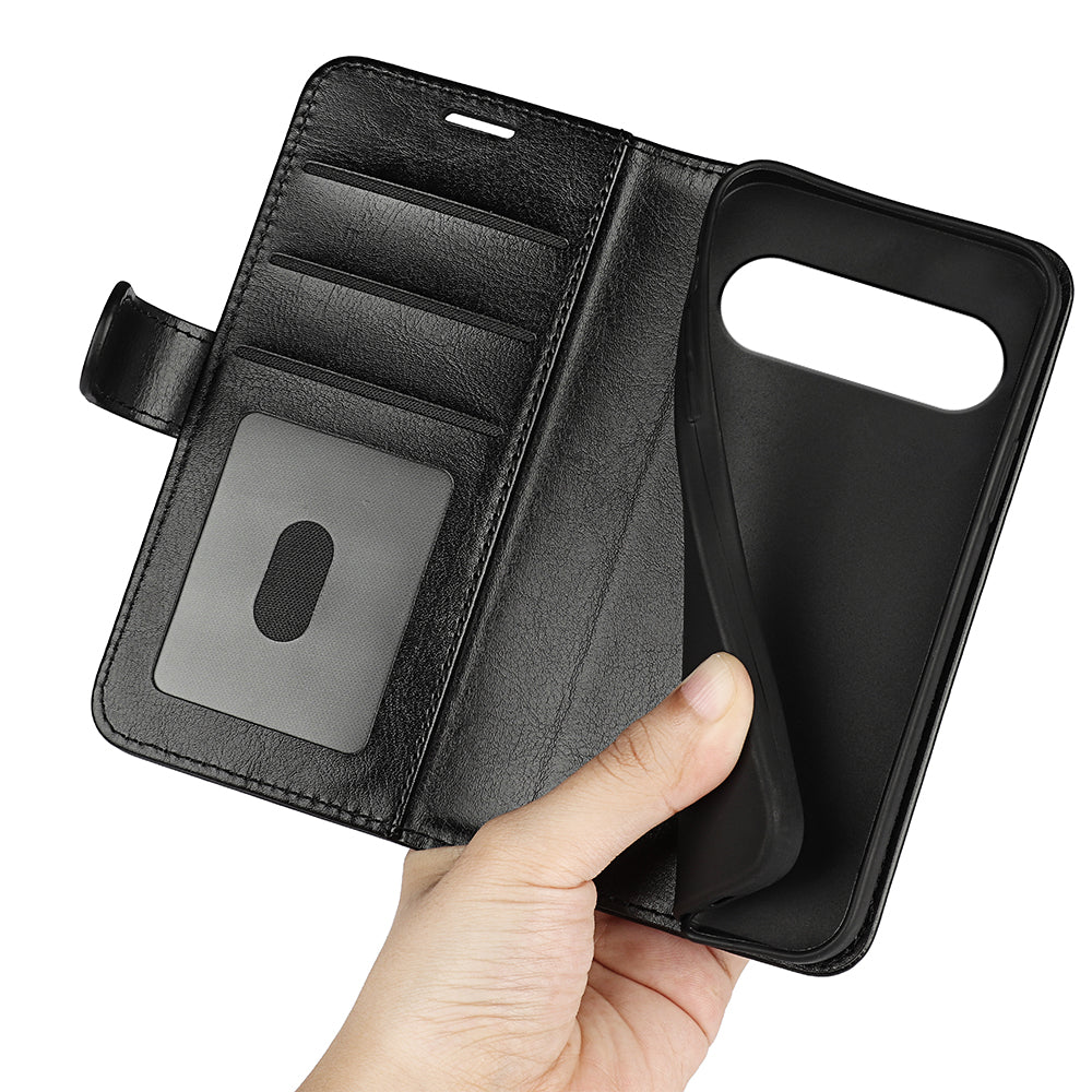 For Google Pixel 9 Case Crazy Horse Texture TPU+PU Leather Wallet Flip Phone Cover