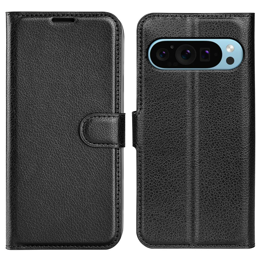 For Google Pixel 9 PU Leather Phone Case Litchi Texture Shockproof Cell Phone Back Cover