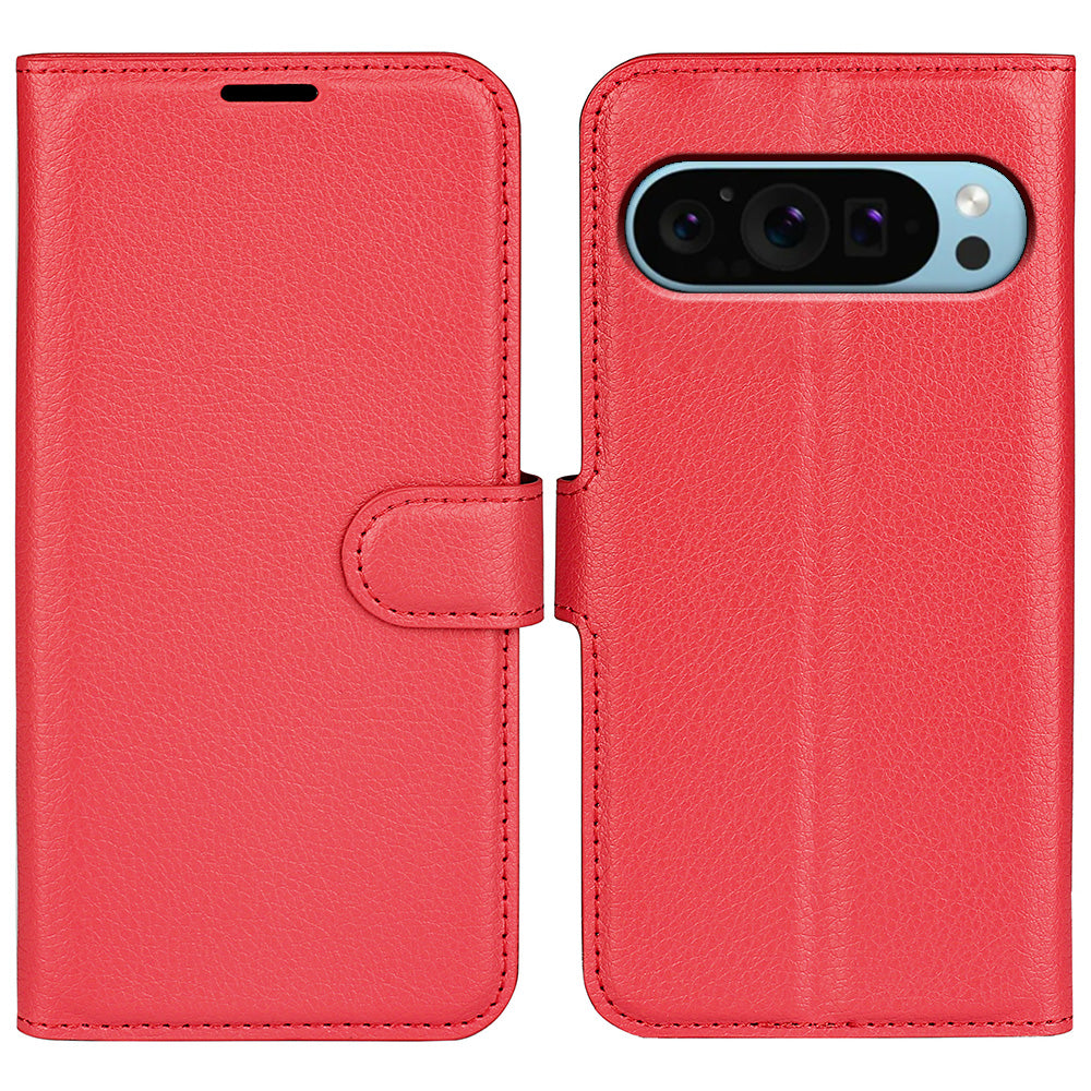 For Google Pixel 9 PU Leather Phone Case Litchi Texture Shockproof Cell Phone Back Cover